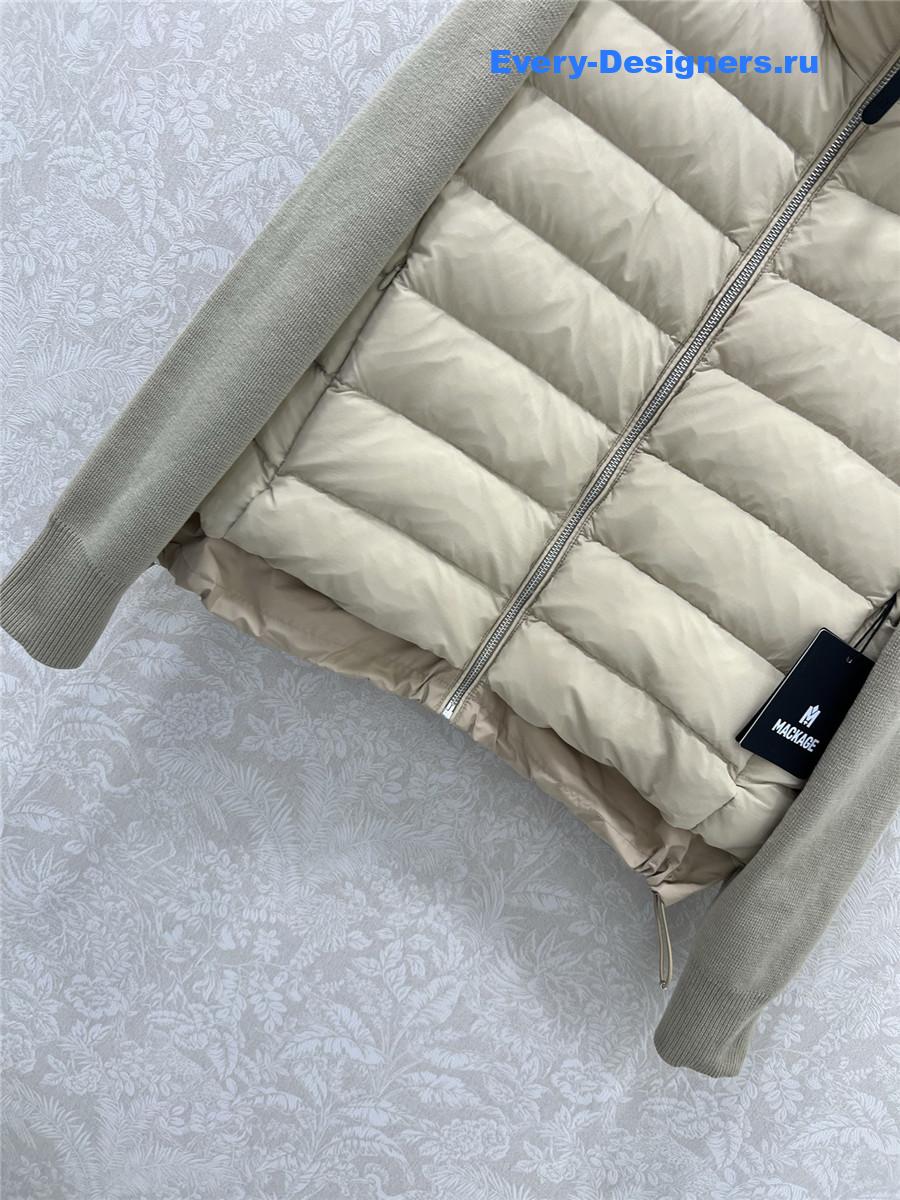Moncler Beige Padded Wool Zip-Up Cardigan