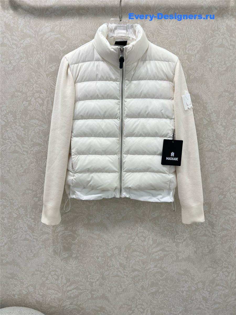 Moncler White Padded Wool Zip-Up Cardigan