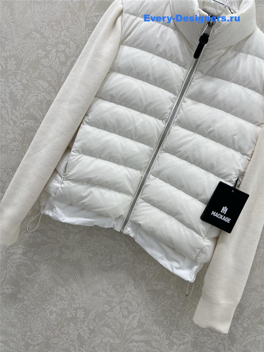 Moncler White Padded Wool Zip-Up Cardigan