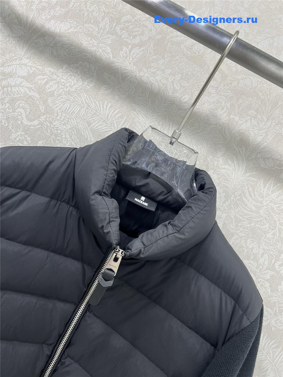 Moncler Black Padded Wool Zip-Up Cardigan