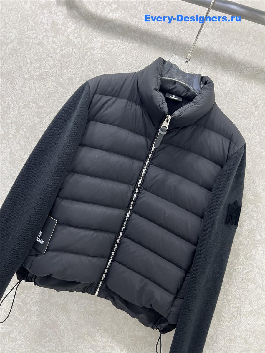 Moncler Black Padded Wool Zip-Up Cardigan