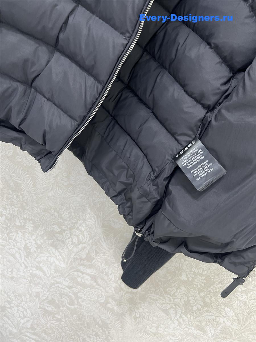 Moncler Black Padded Wool Zip-Up Cardigan