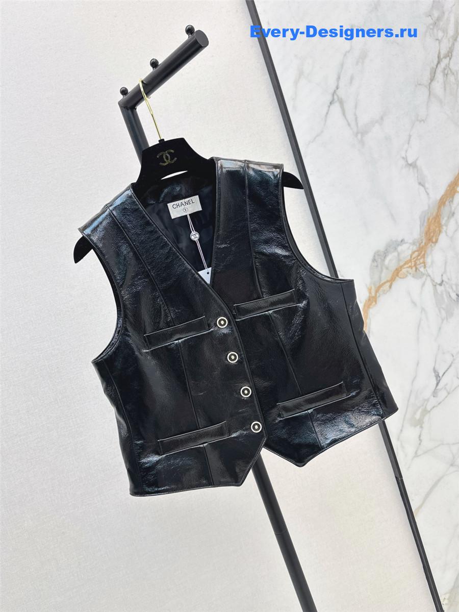 Ch**el black leather vest