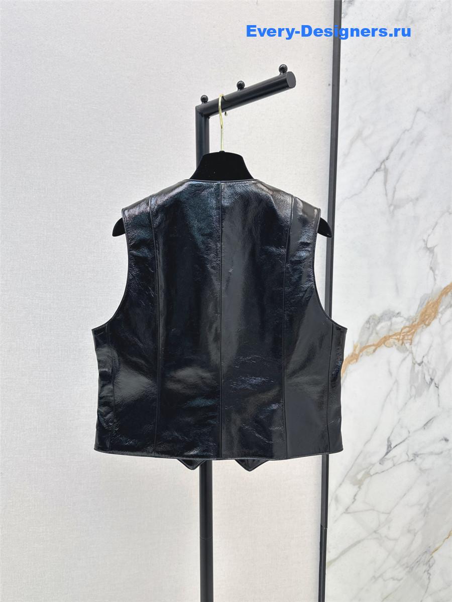 Ch**el black leather vest