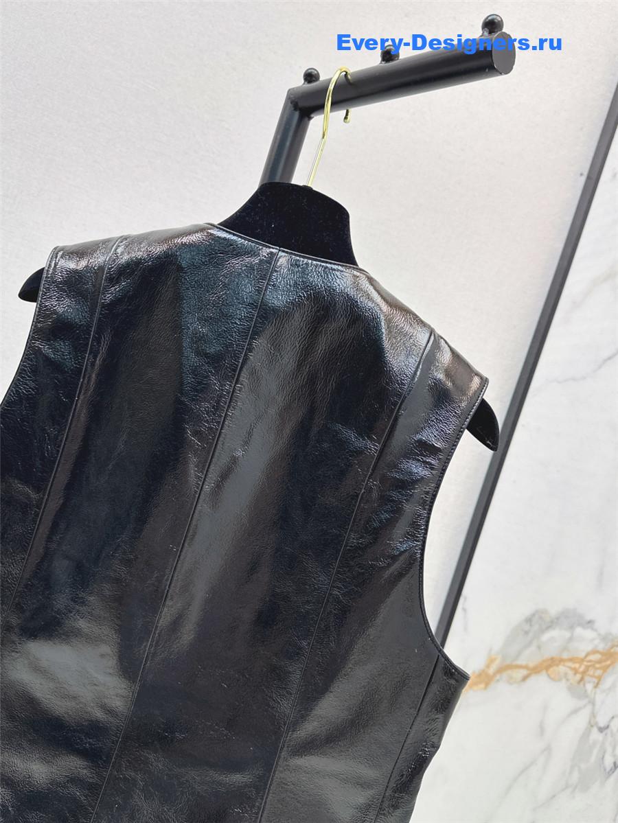 Ch**el black leather vest