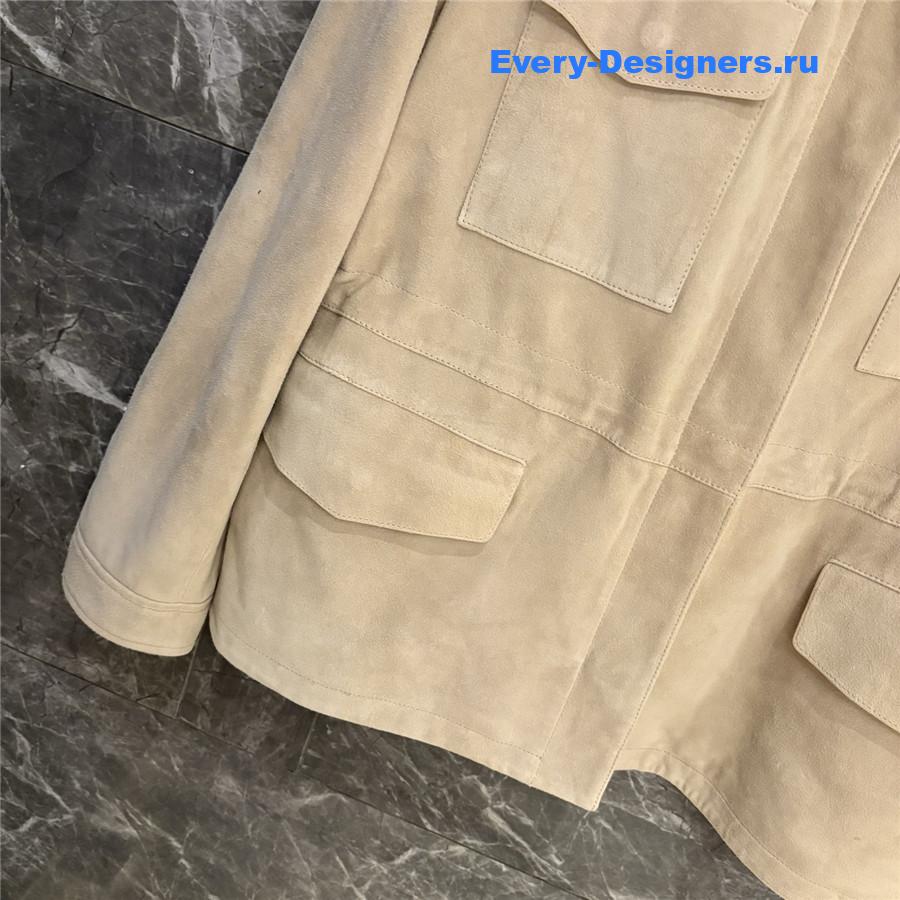 L0r0 P1ana beige suede traveller jacket