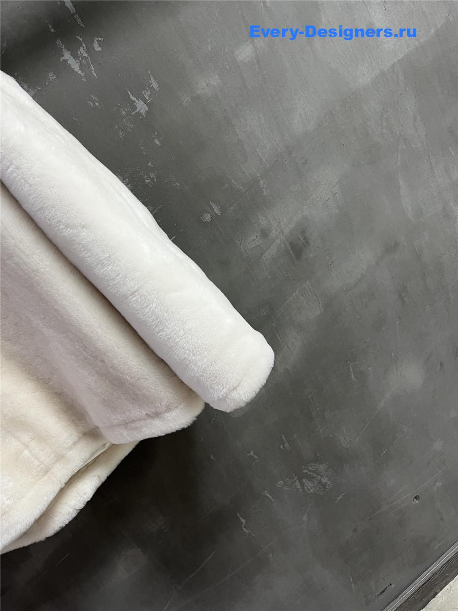 Pra*a ivory shearling hooded jacket