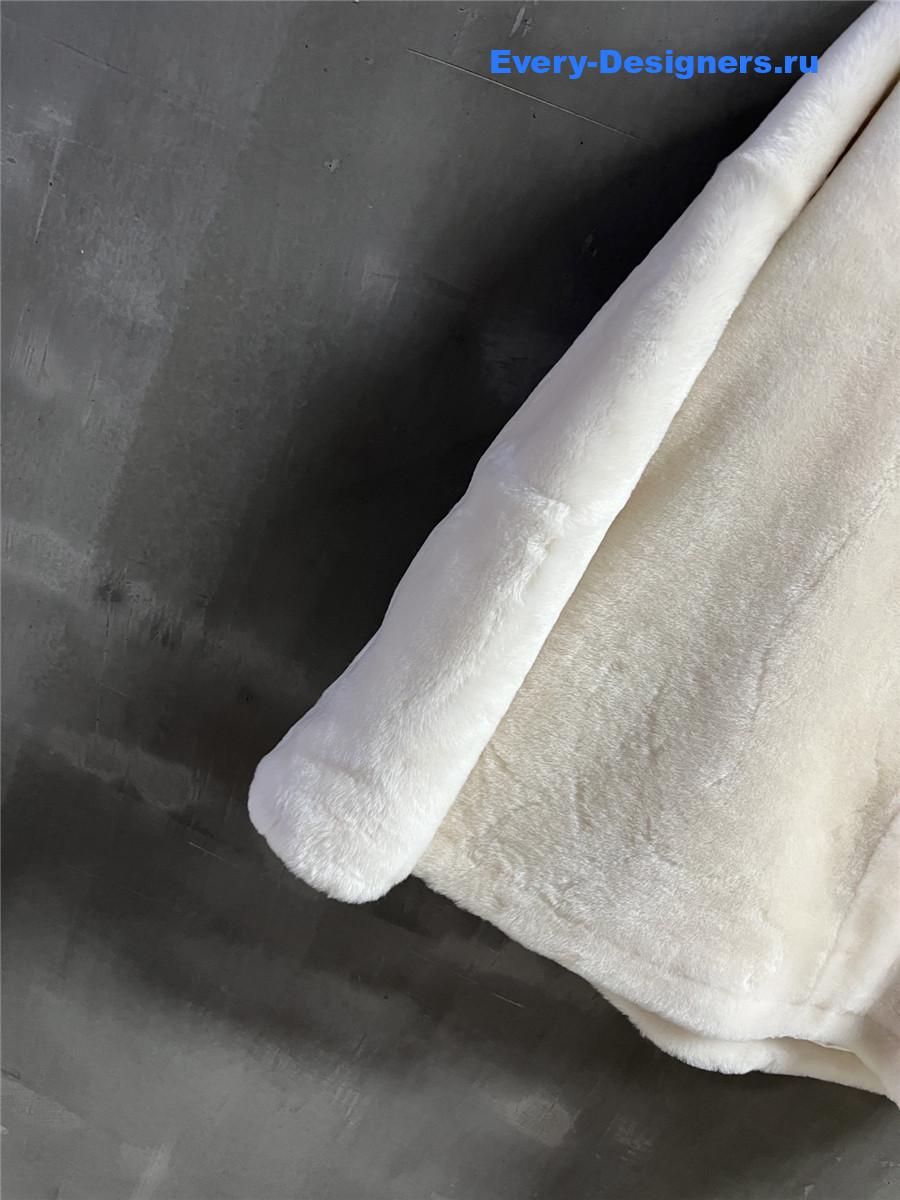 Pra*a ivory shearling hooded jacket