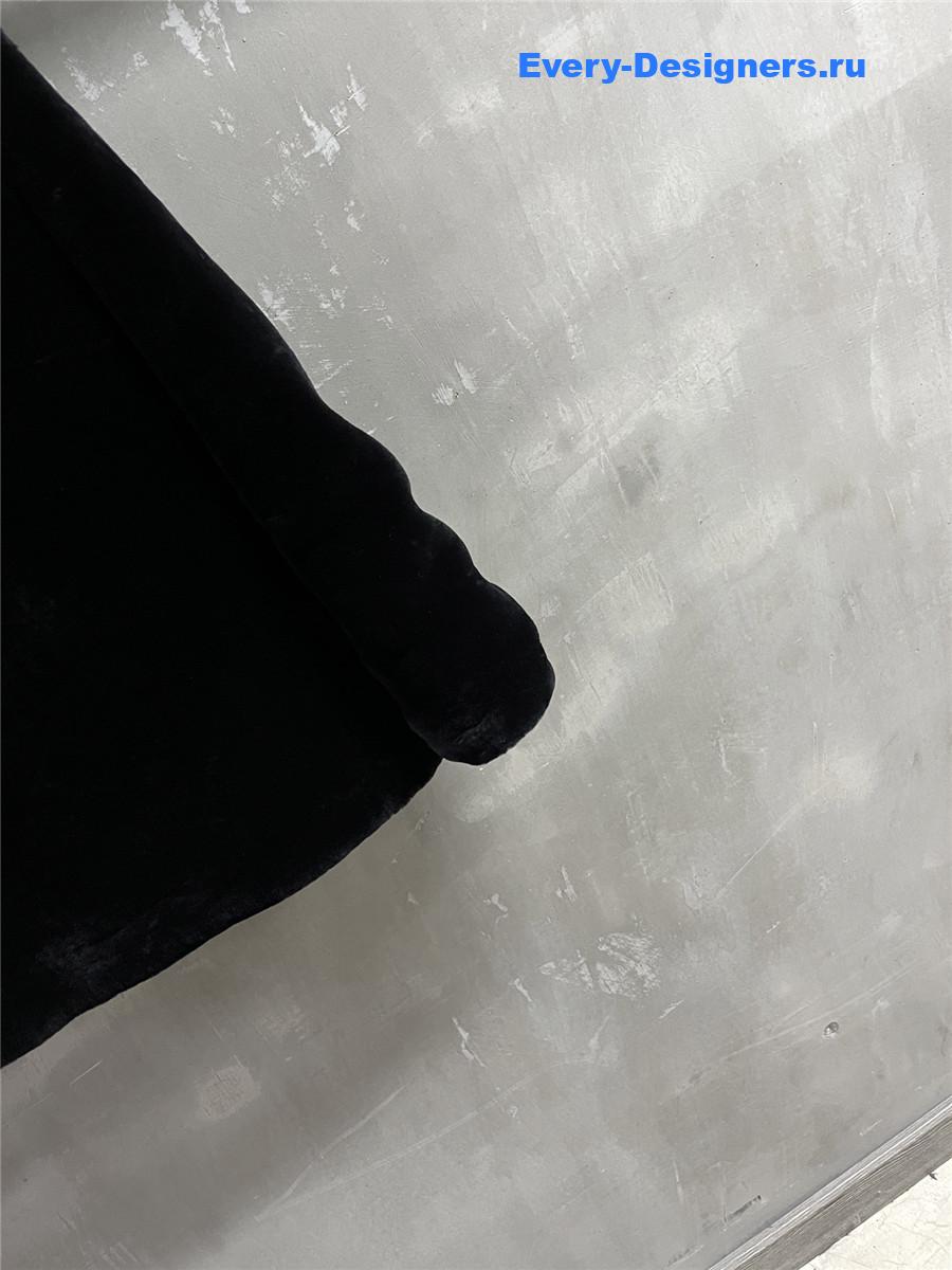 Pra*a black shearling hooded jacket