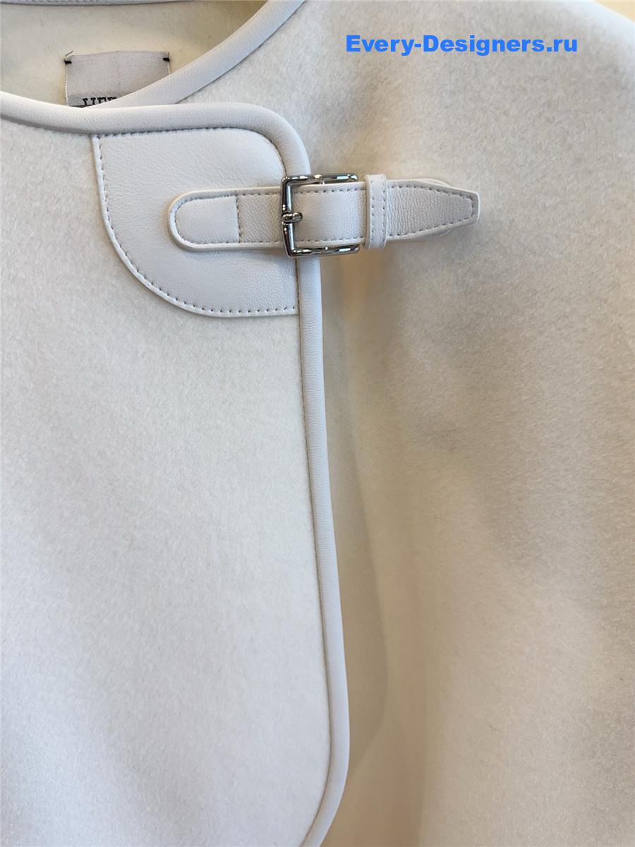 H**me5 white embroidered leather cape