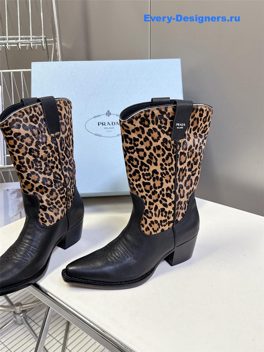 Pra*a leopard print cowboy boots
