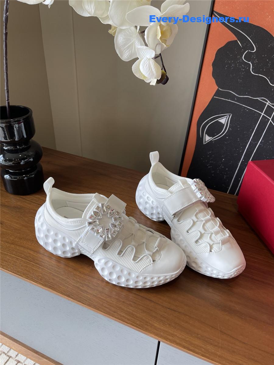 Roger Vivier Viv’ White Run Light Sneakers