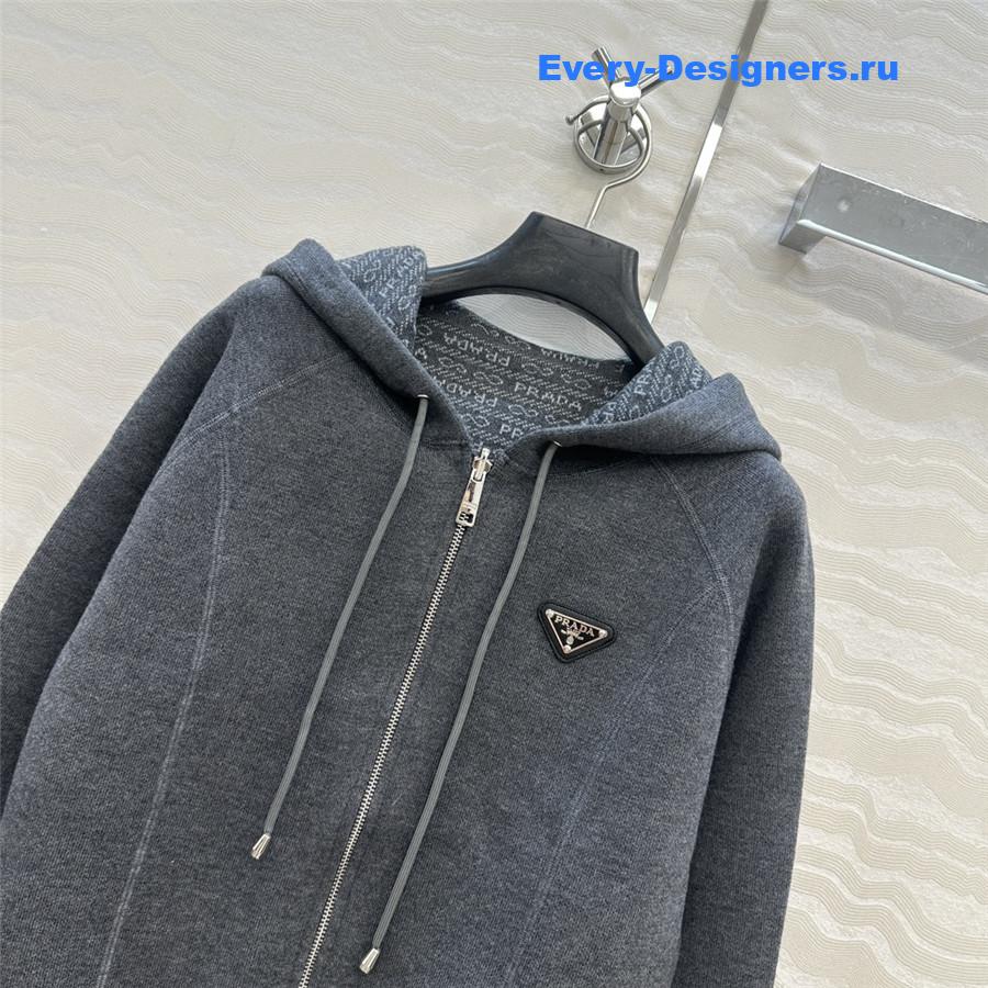 Pra*a dark grey wool hooded jacket