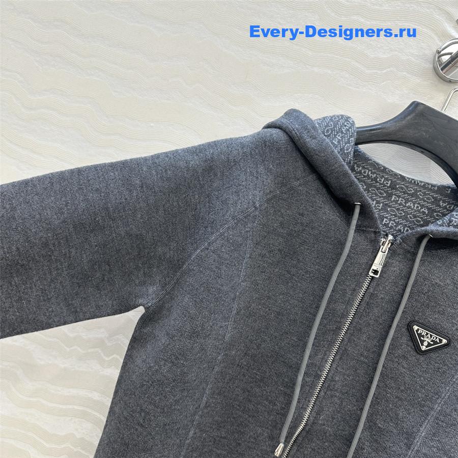 Pra*a dark grey wool hooded jacket