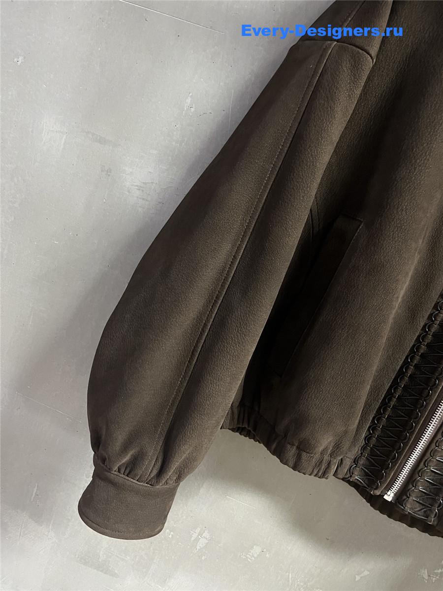 Miu Miu V-Neck Suede Coat