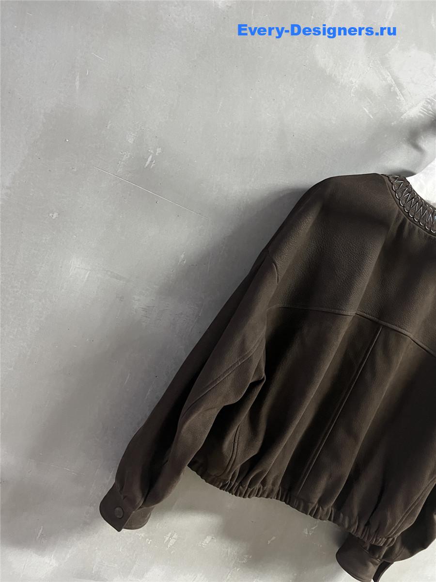 Miu Miu V-Neck Suede Coat