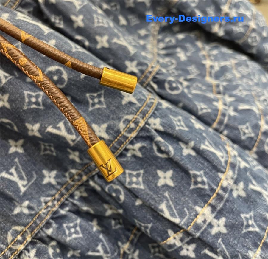 l0vis Vvtt0n monogram denim tiered skirt