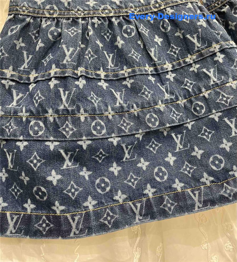 l0vis Vvtt0n monogram denim tiered skirt