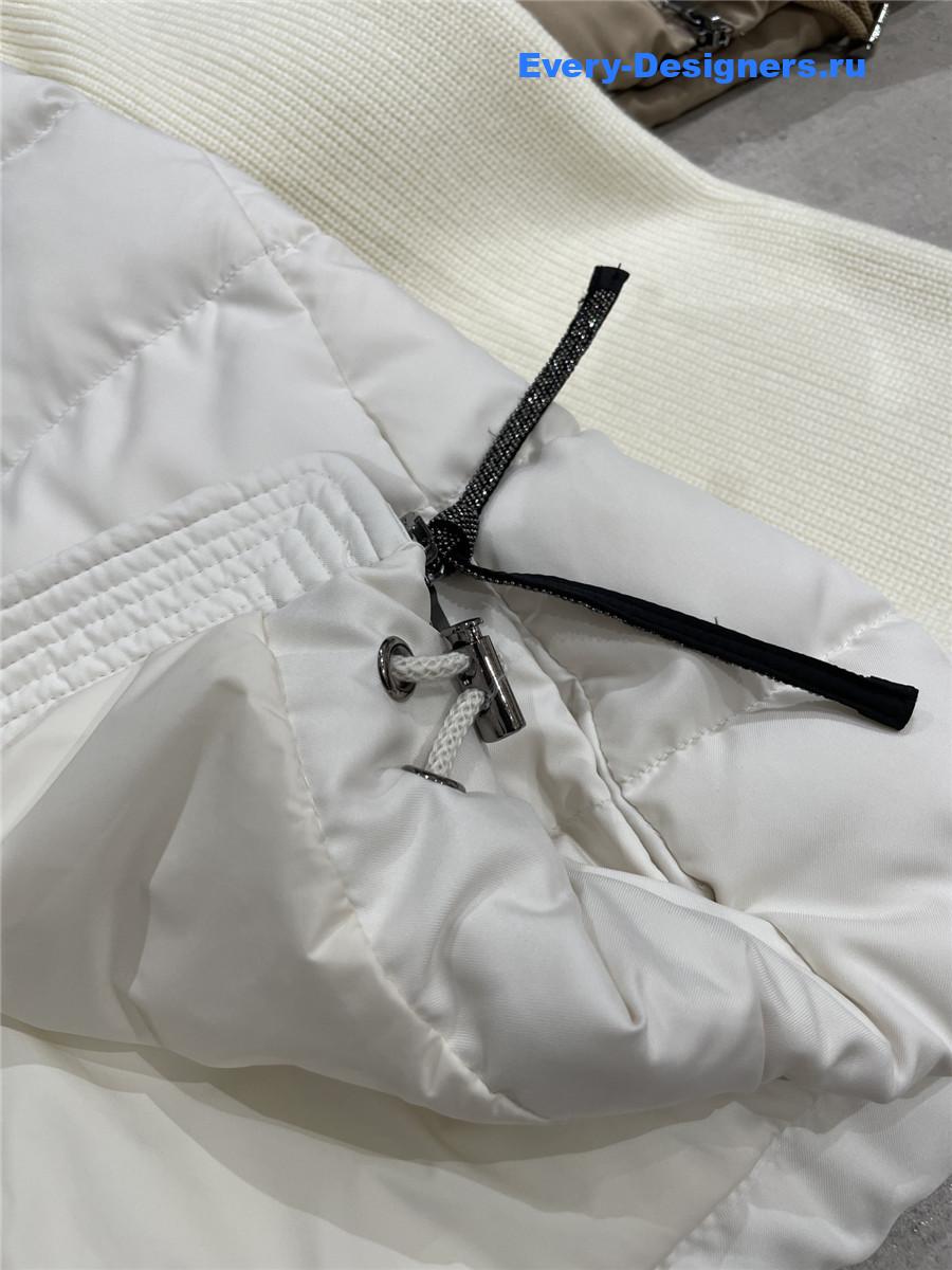 BC Hooded Knitted-Sleeve Puffer Jacket