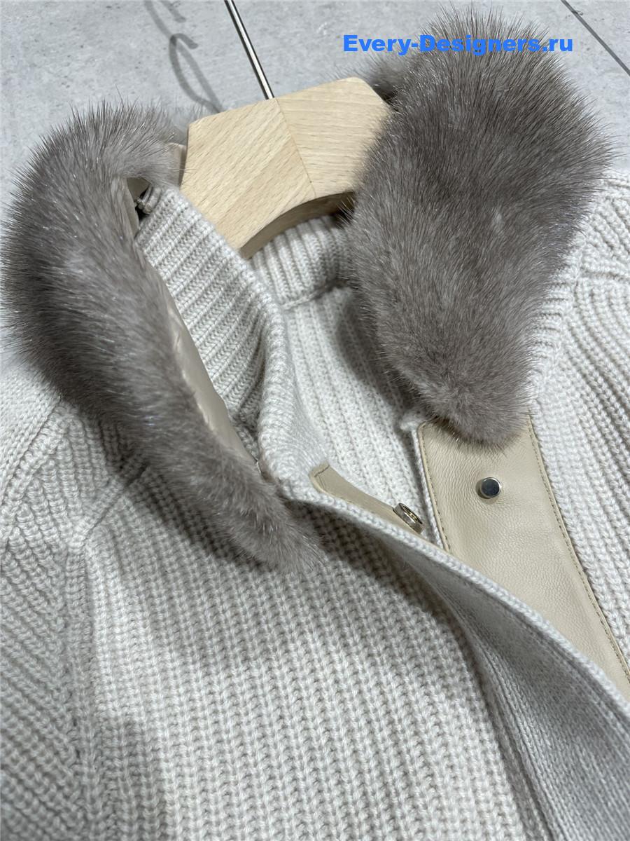 L0r0 P1ana mink collar cashmere coat