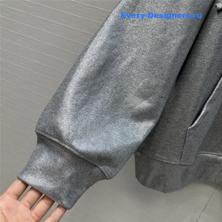 Gvc*1 silver logo-print cotton hoodie