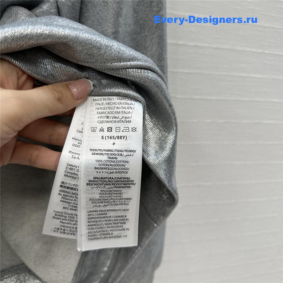 Gvc*1 silver logo-print cotton hoodie