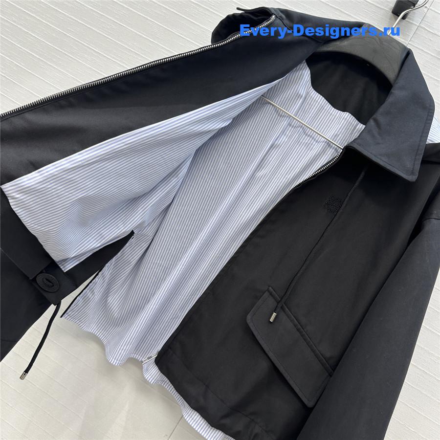 L0ew* black cotton hooded parka