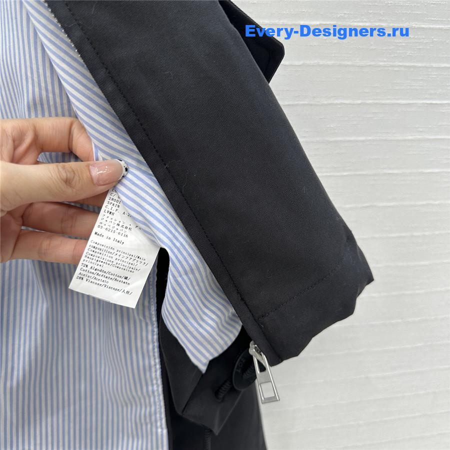 L0ew* black cotton hooded parka