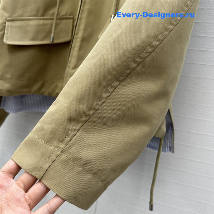 L0ew* brown cotton hooded parka