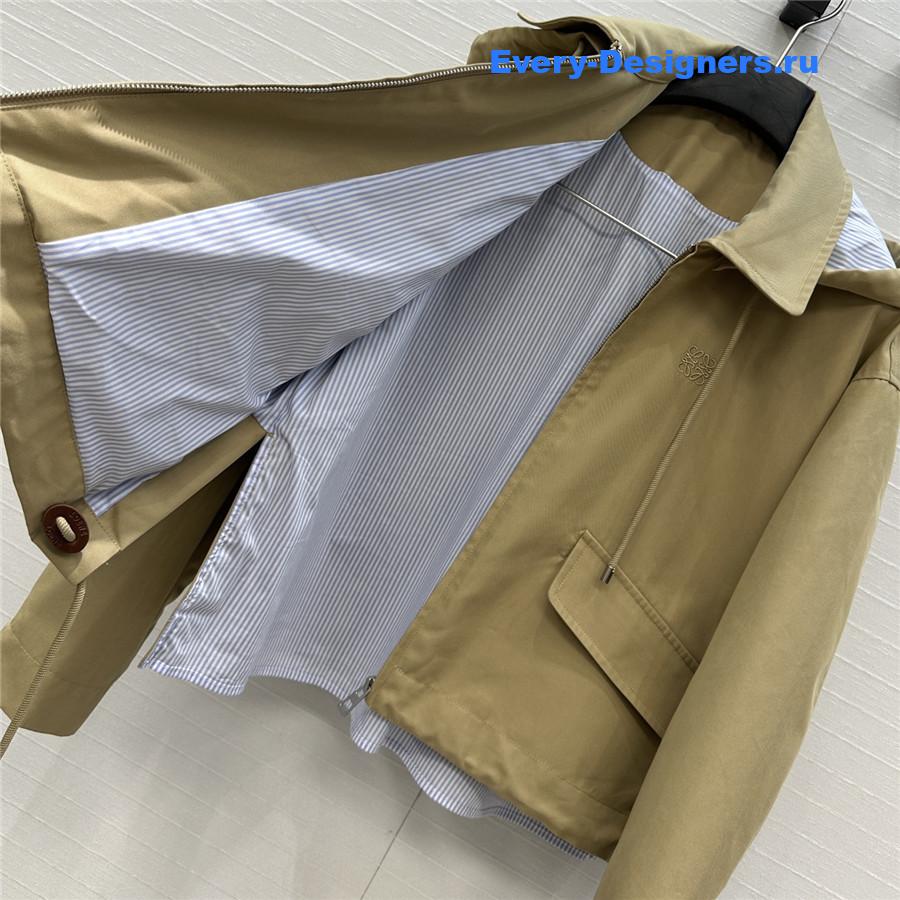 L0ew* brown cotton hooded parka