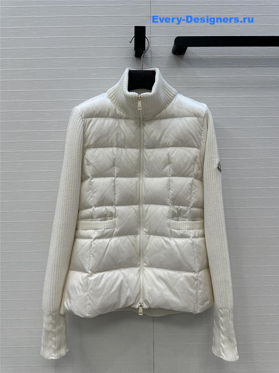 Moncler White Padded Zipped Cardigan