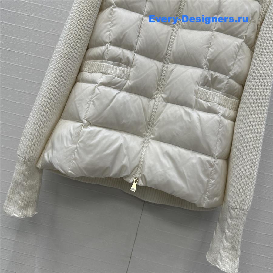 Moncler White Padded Zipped Cardigan