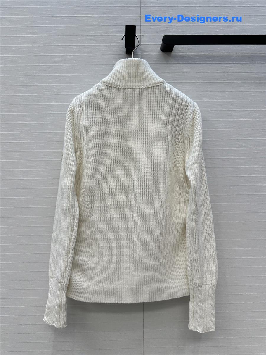 Moncler White Padded Zipped Cardigan