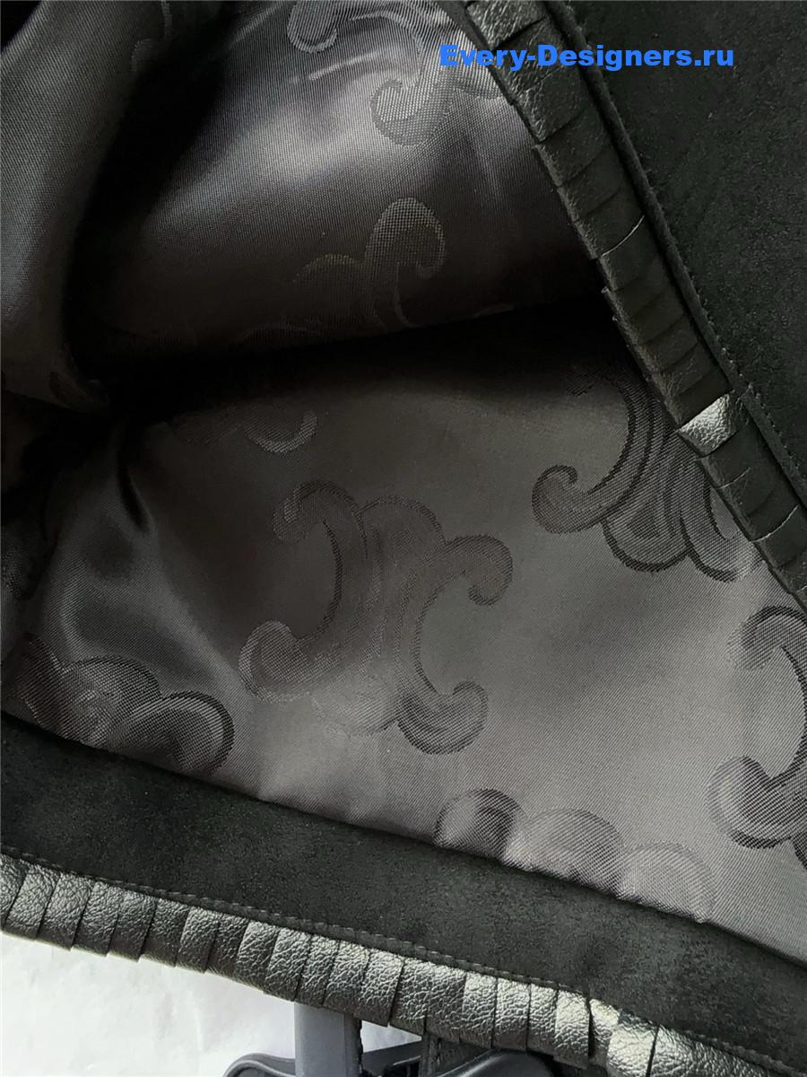 Ce1i*e black straight suede blouson jacket