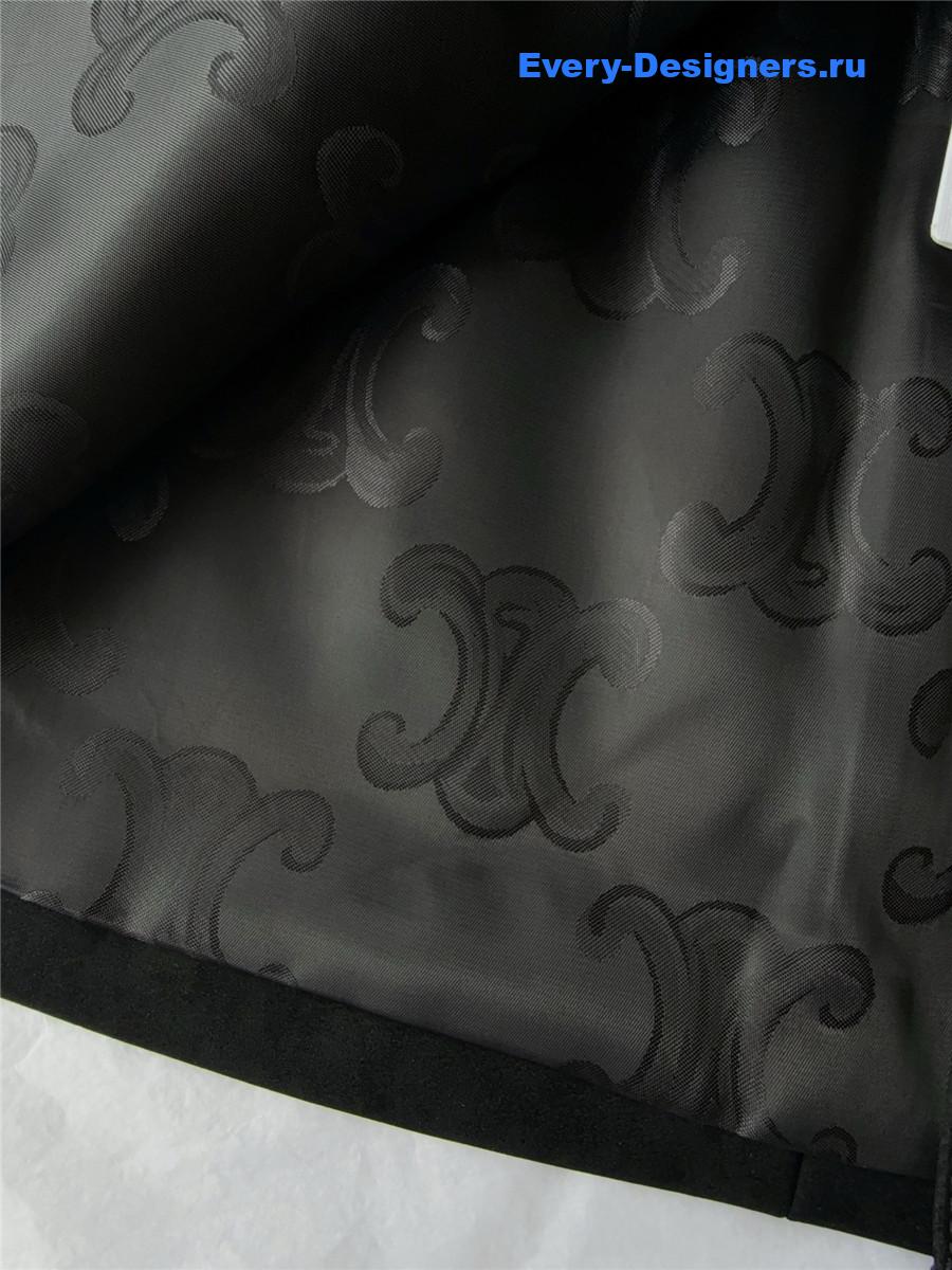 Ce1i*e black straight suede skirt