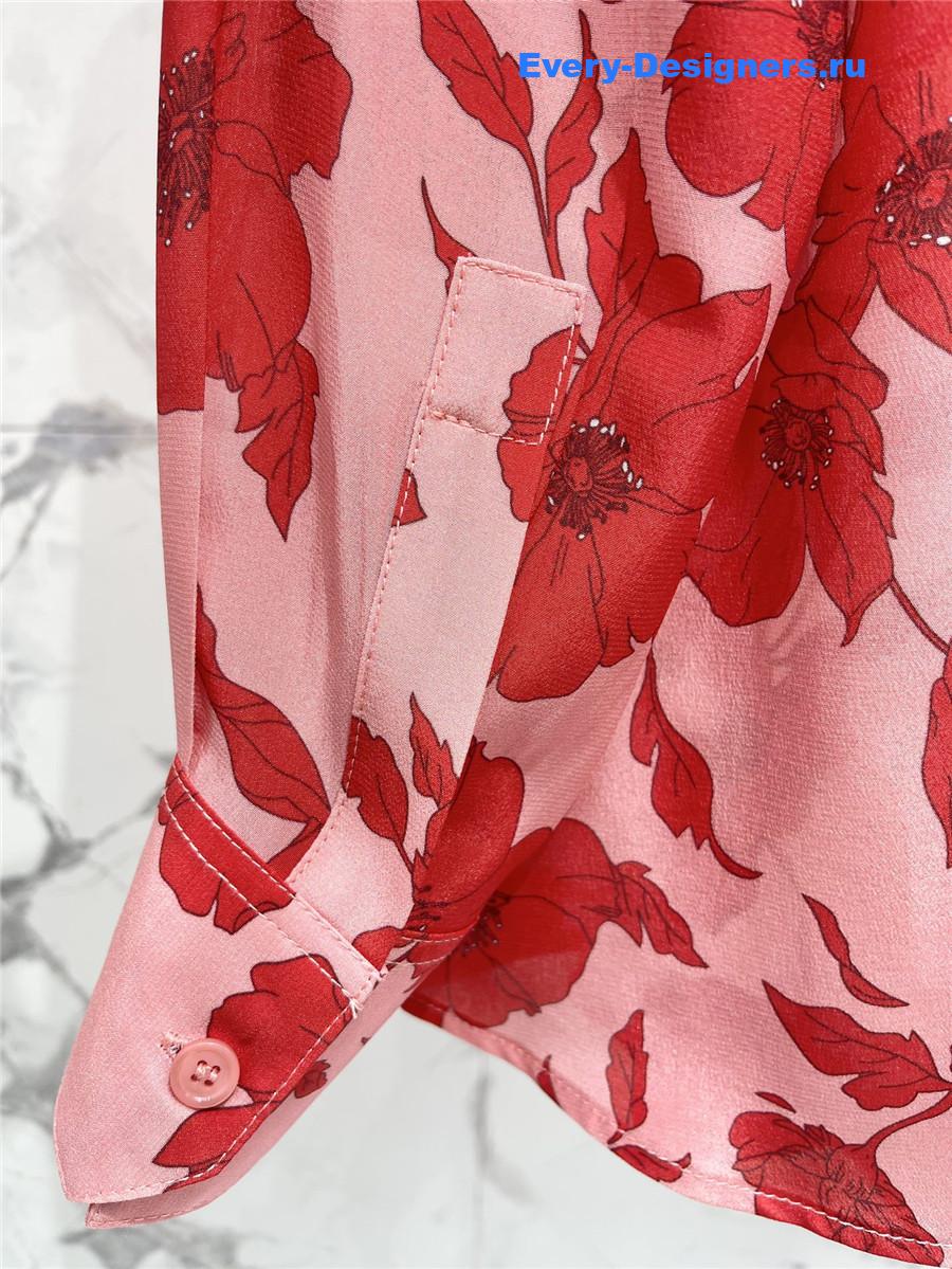 Max Mara Pink Silk Long Sleeve Top