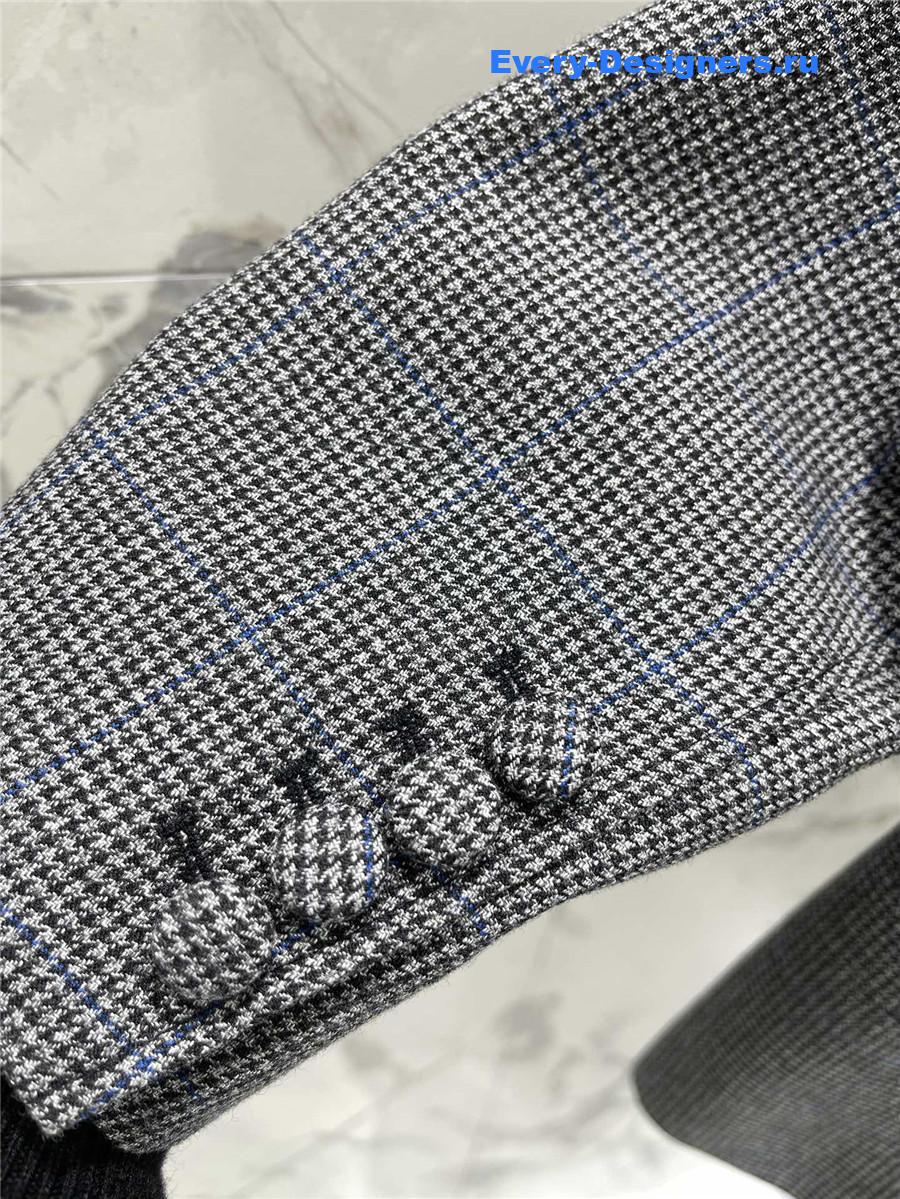 Miu Miu Grey Detachable Lace Collar Blazer