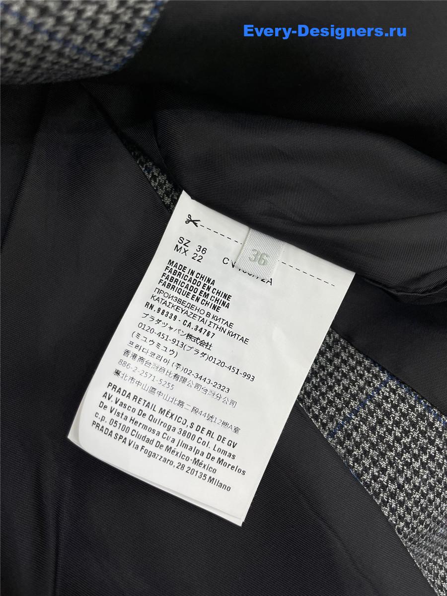 Miu Miu Grey Detachable Lace Collar Blazer