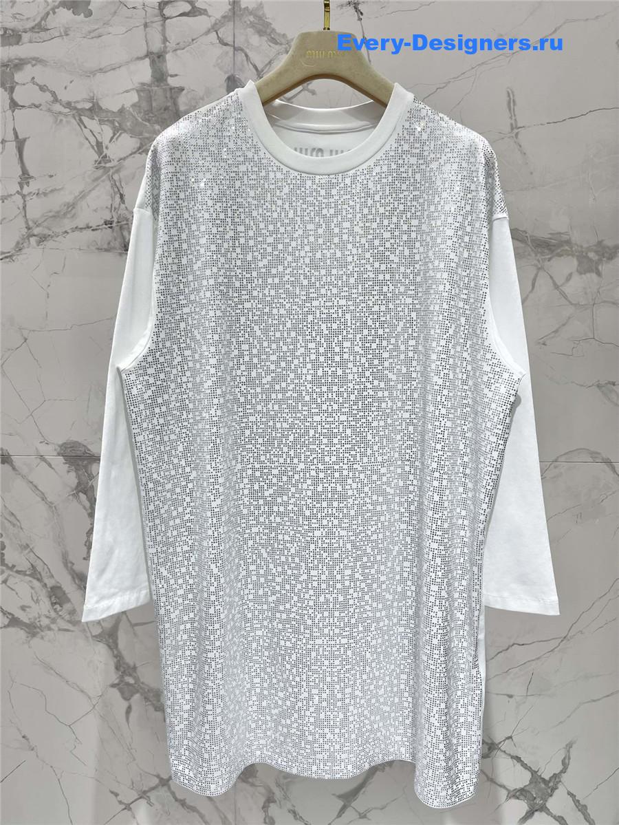 Miu Miu Sequin Crewneck Dress