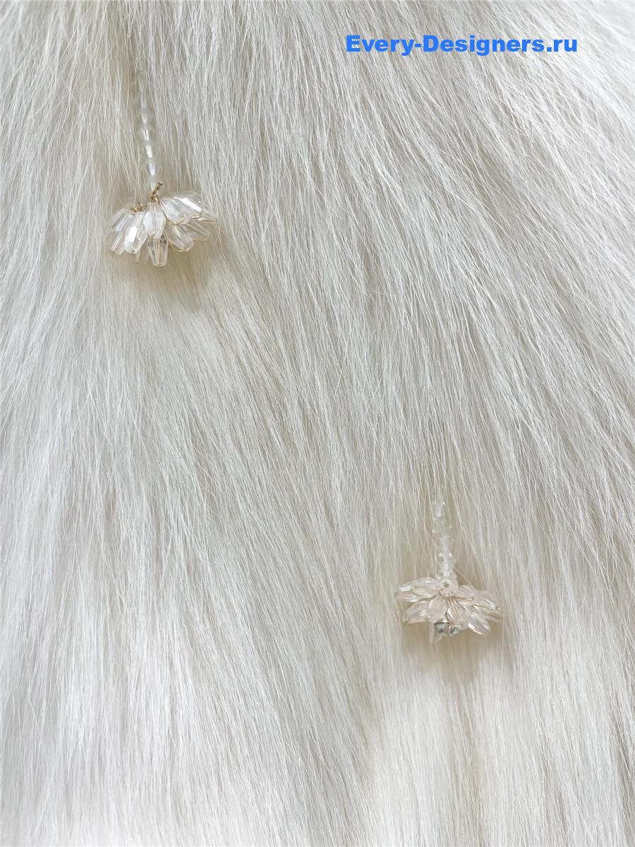 Sa1nt Lau*nt white faux fur coats