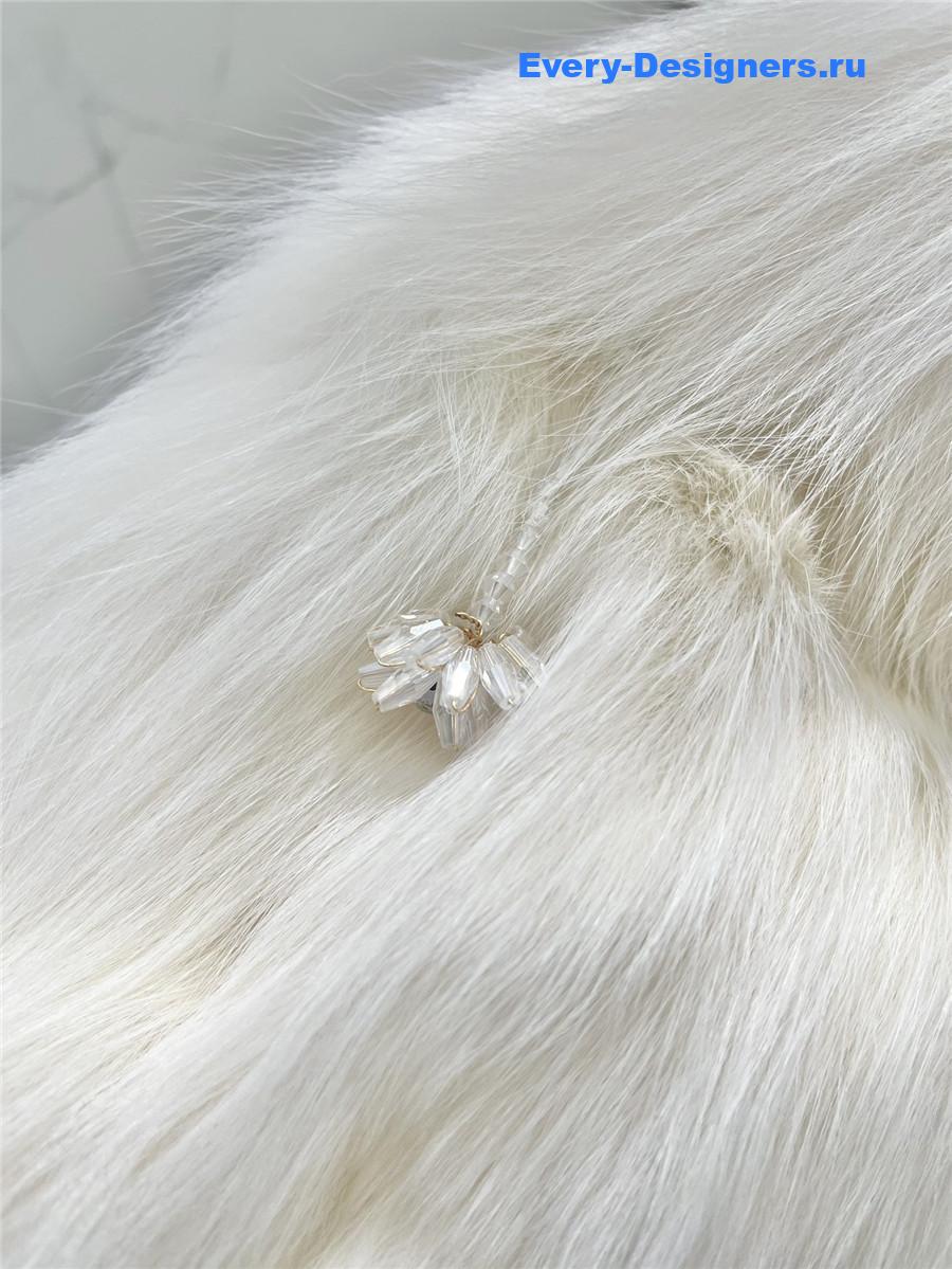 Sa1nt Lau*nt white faux fur coats