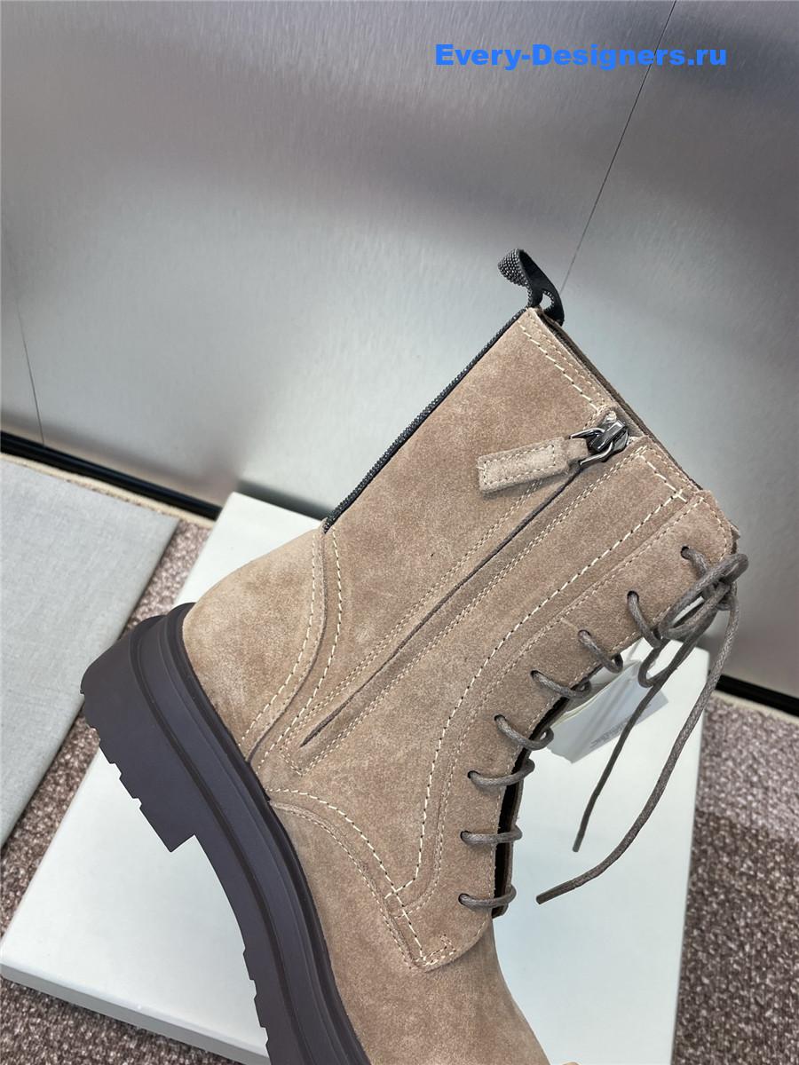 BC Beige Suede Combat Boots