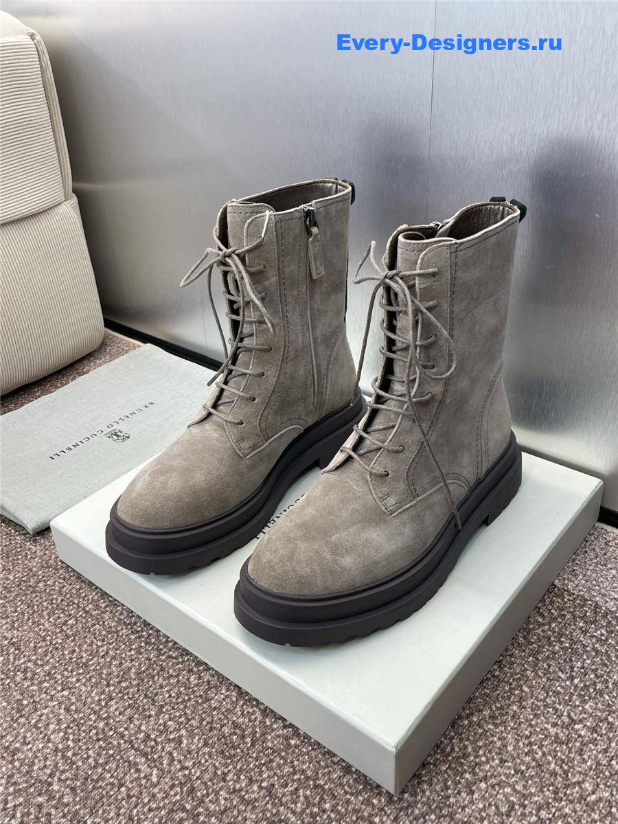 BC Gray Suede Combat Boots