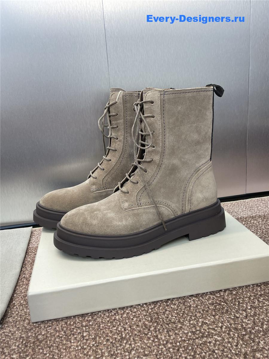 BC Gray Suede Combat Boots