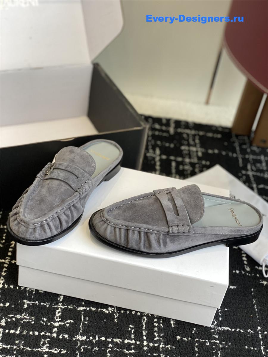 Sa1nt Lau*nt le loafer 15 gray suede slides
