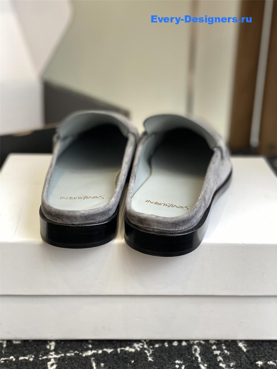 Sa1nt Lau*nt le loafer 15 gray suede slides