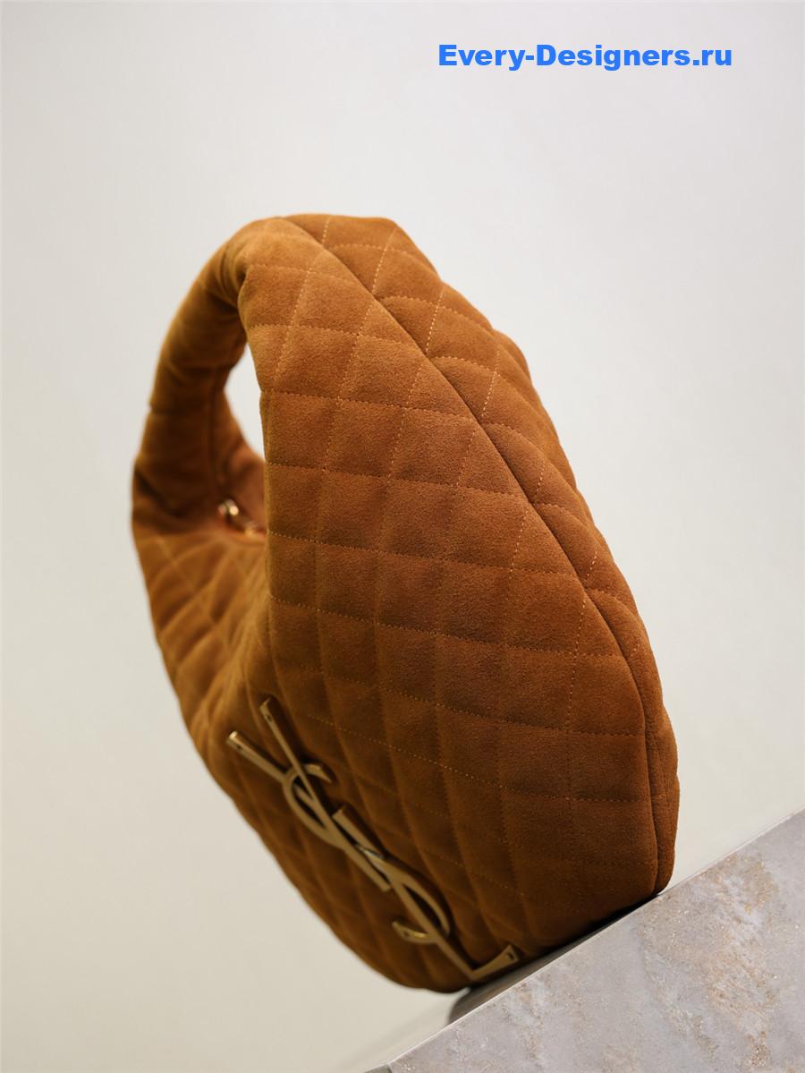 Sa1nt Lau*nt icarino hobo brown quilted suede bag