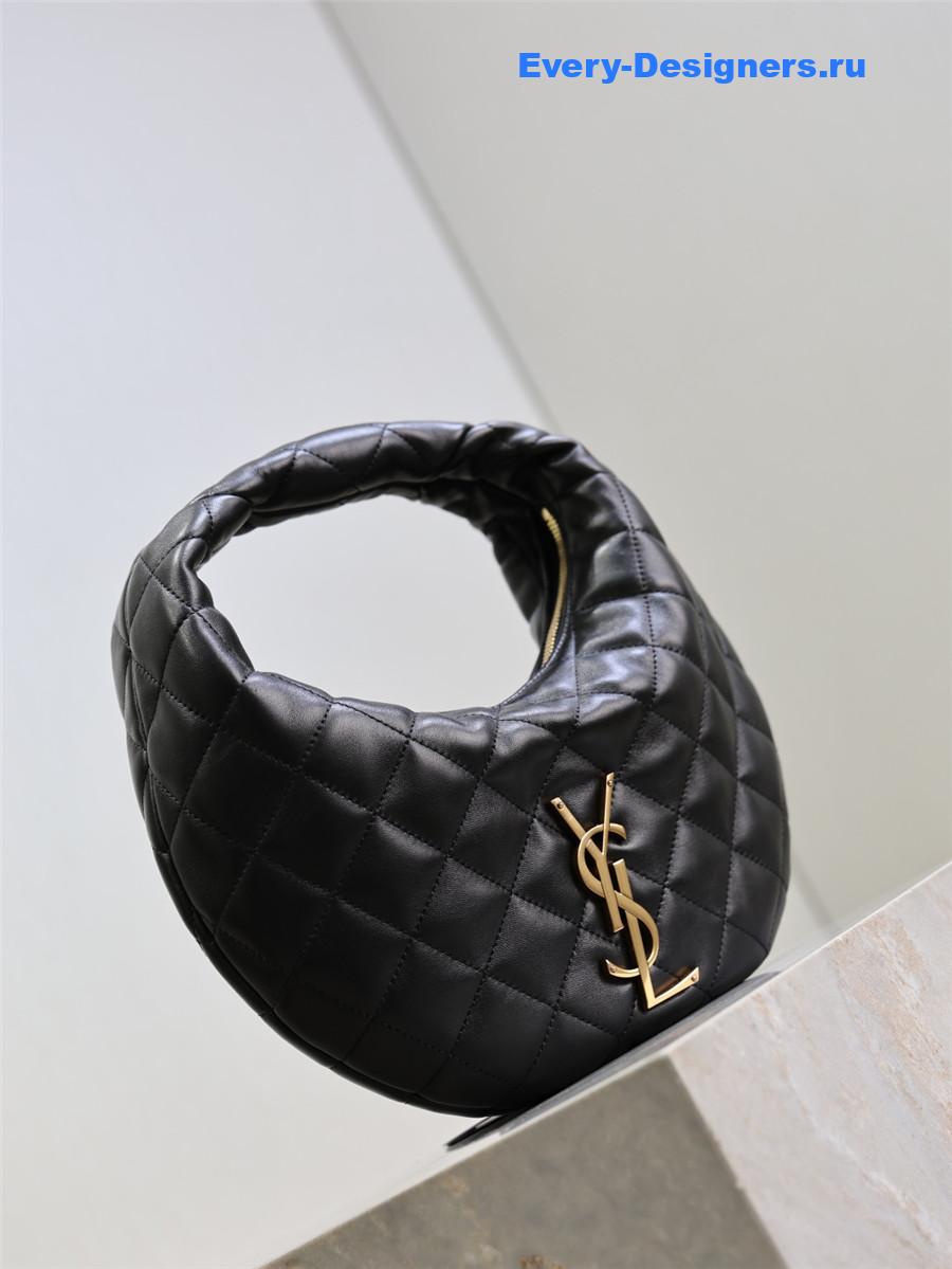 Sa1nt Lau*nt black lambskin icare baby hobo