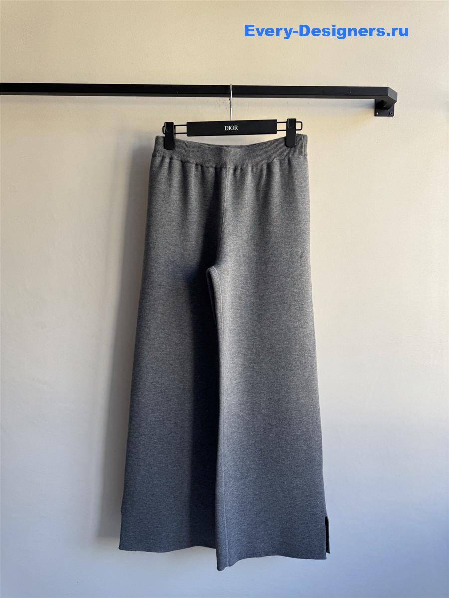 D10r grey cashmere women’s wide leg pants