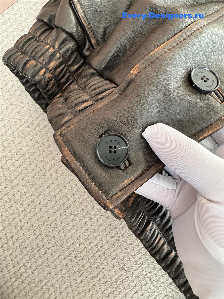 Miu Miu Women Logo Nappa Vest In Brown